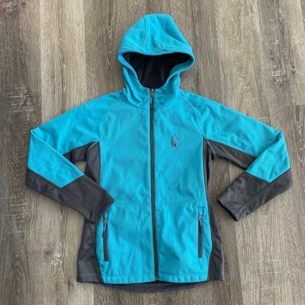 Spyder Women’s Blue Dark Grey Windstopper Hooded Jacket - Size: XS - Picture 4 of 10